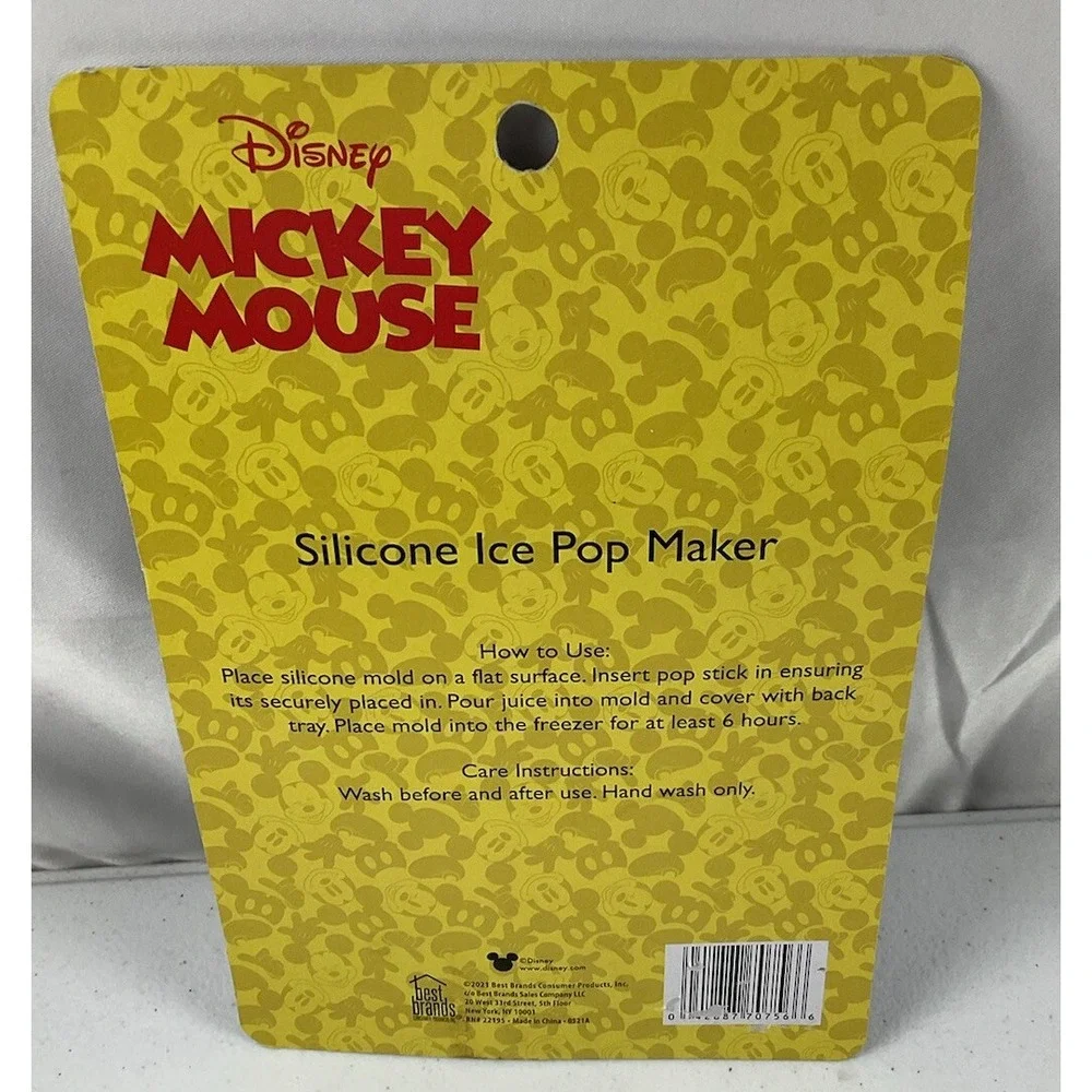 Disney Mickey Mouse Silicone Ice Pop Maker Black Popsicle Mold New